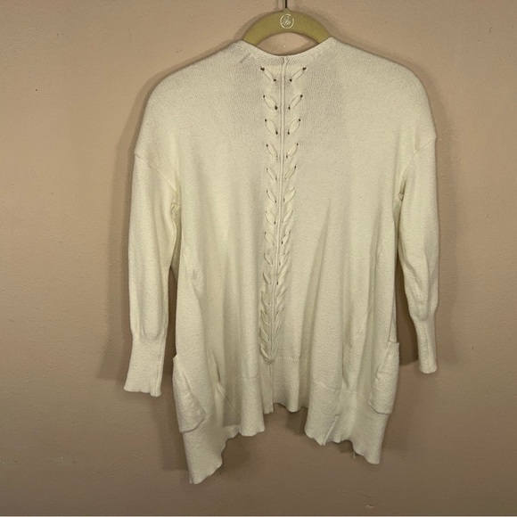 SMALL IVORY WHITE CREAM POOF APPAREL SWEATER NEUTRAL COLOR LONG SLEEVE - Picture 3 of 15